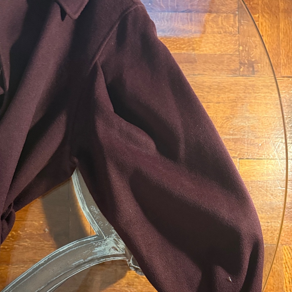 Elegant Burgundy Wrap Coat - Picture 8 of 10